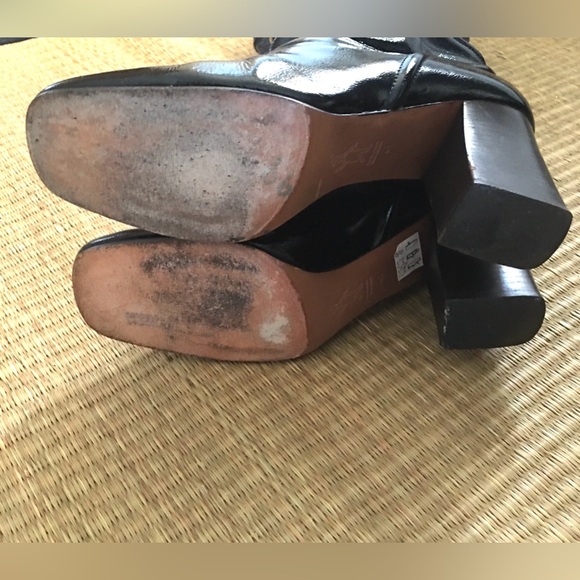 MARNI Made In Italy Designer Patent Leather Knee Boots In Black Size 41 (US11) - Picture 8 of 14